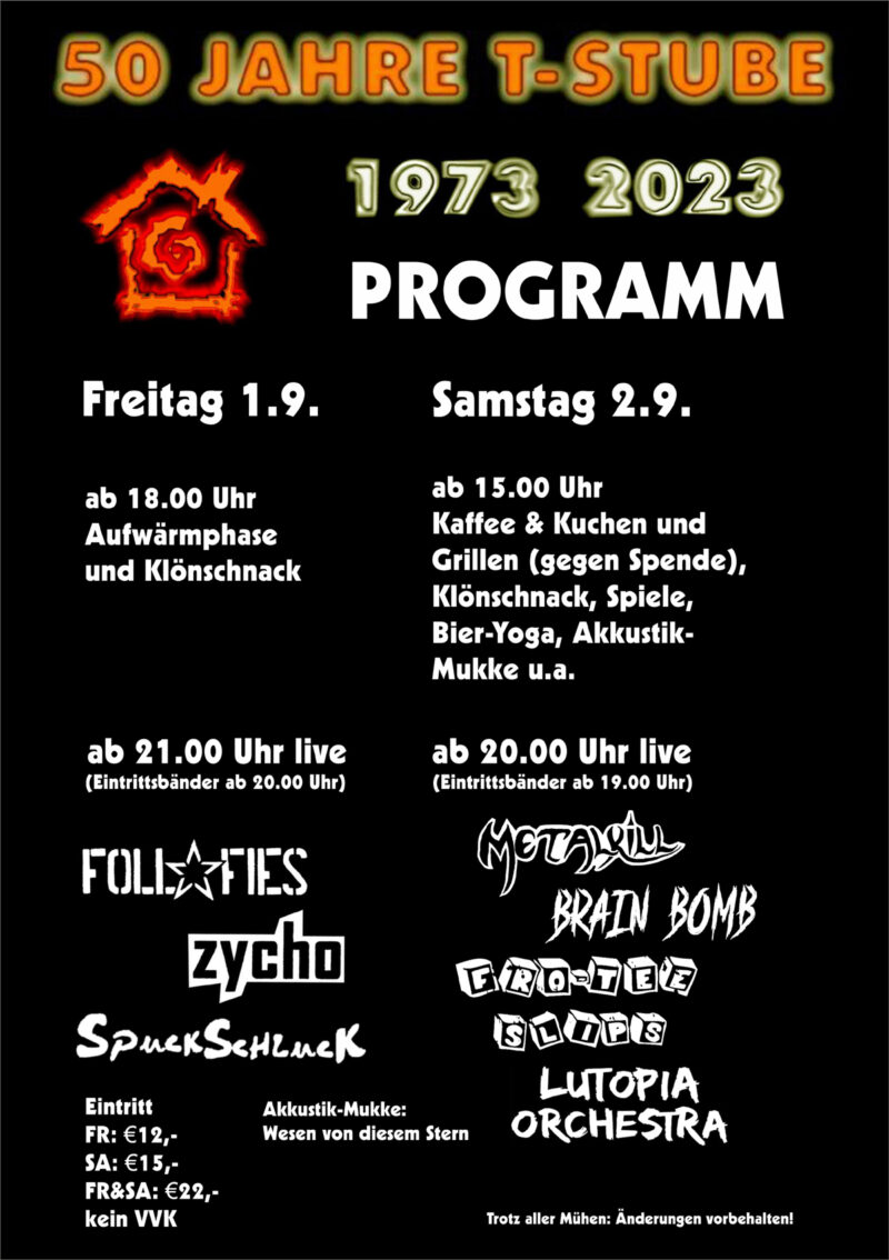 TStube Rendsburg FOLL FIES - Programm
