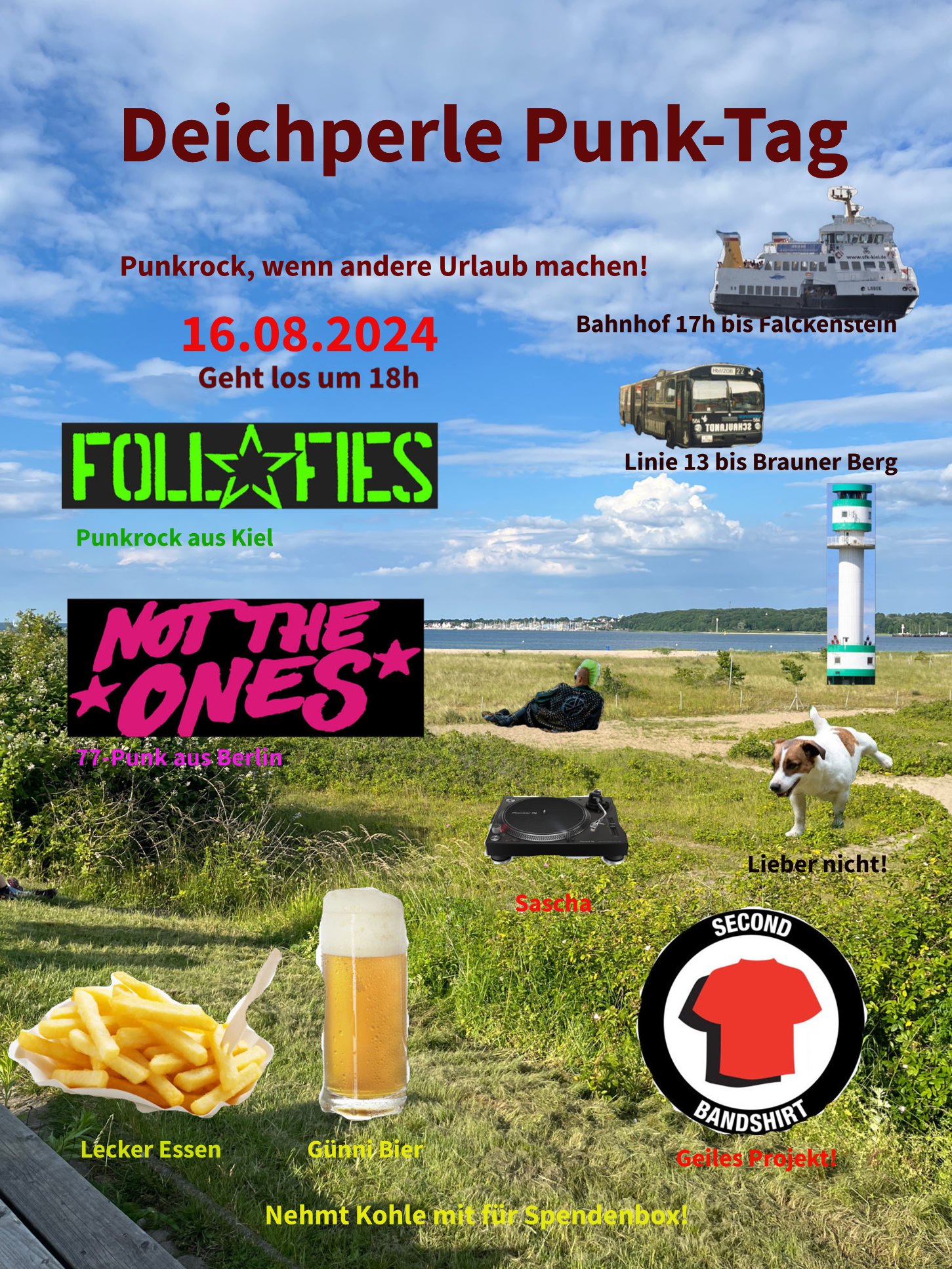 FOLL FIES Punk Rock Konzert Deichper Punktag 2024 FOLL FIES Deichperle Punk-Tag Second Bandshirt Kiel Punk Rock