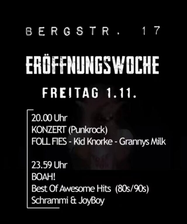 FOLL FIES Eröffnung Schaubude Bergstraße Kiel Punk Rock