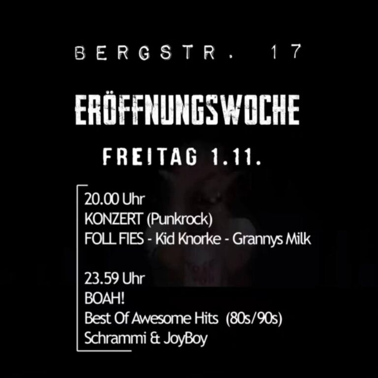 FOLL FIES Eröffnung Schaubude Bergstraße Kiel Punk Rock