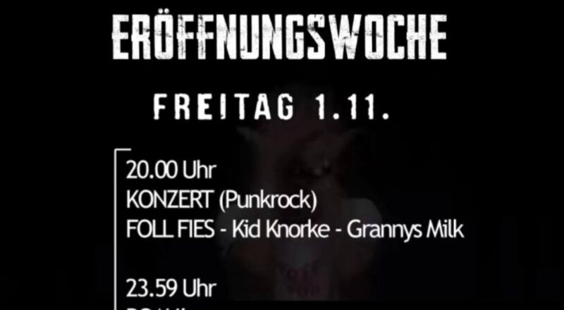 FOLL FIES Eröffnung Schaubude Bergstraße Kiel Punk Rock